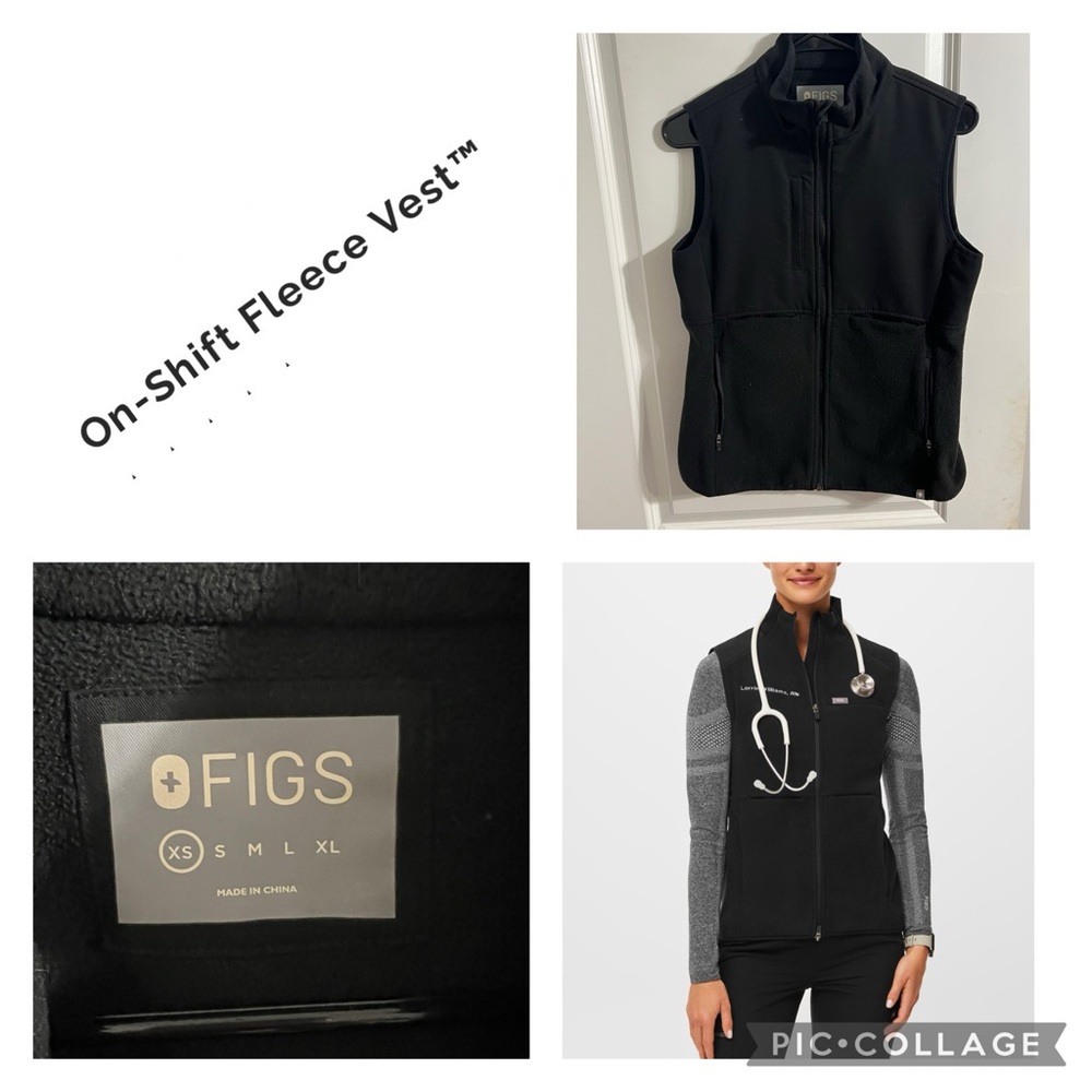 Black Figs On- Shift Fleece Vest  X-Small